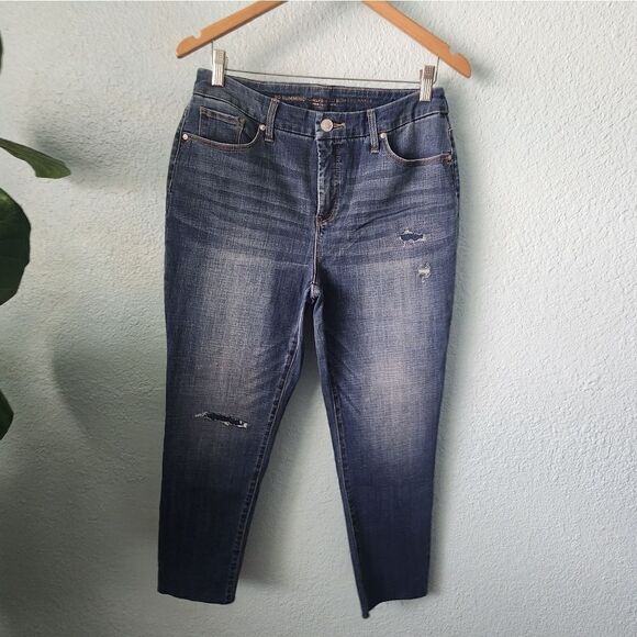 Chico's distressed raw hem jeans - Picture 1 of 16